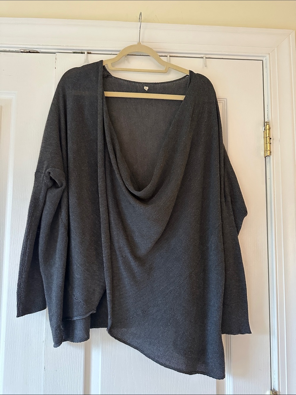 Drape Front Women's Sweater - Charcoal